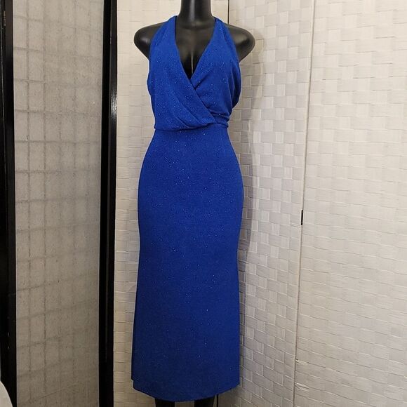 BRAND NEW ALEXA B SPARLING DRAPER V-NECK SILHOUETTE EVENING DRESS - Picture 9 of 12